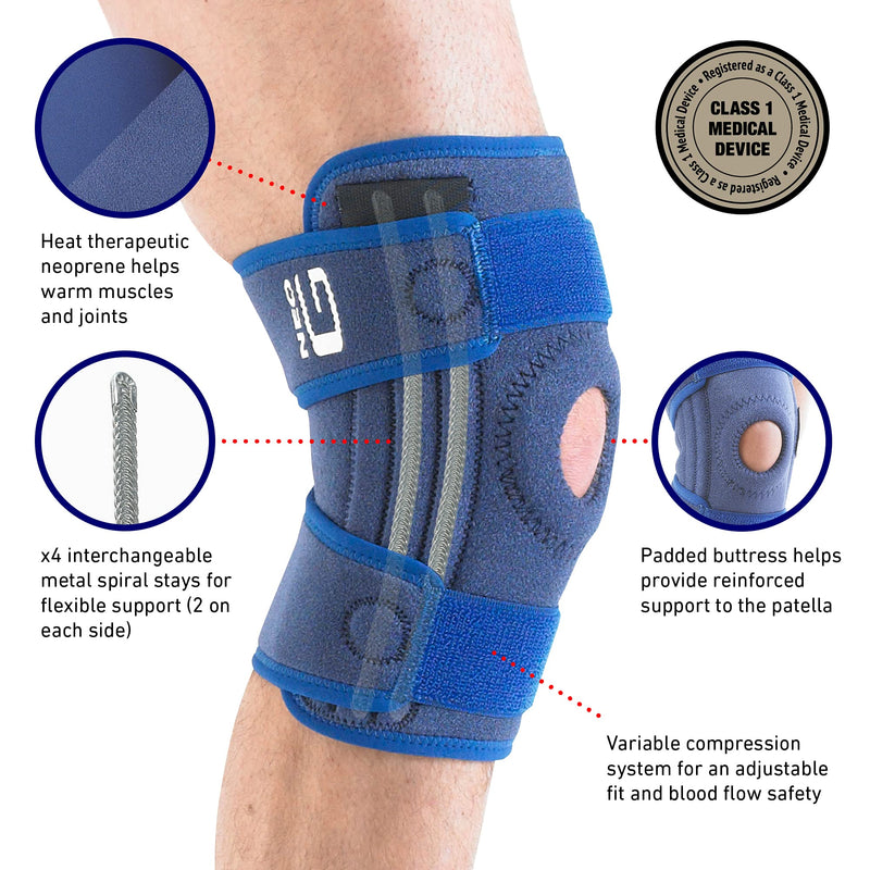 Neo G Knee Support Brace Stabilised Open Patella - For Knee Pain Arthritis, Joint Pain, Meniscus Tear, Ligament Injuries, Running - Adjustable Compression Knee Support Patella Knee Strap - NewNest Australia