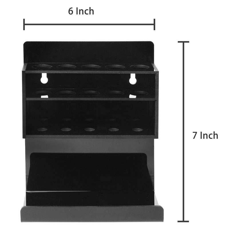 MyGift Wall Mounted Black Acrylic Dry Erase Whiteboard Marker Holder Stand with 10 Marker Slots and Eraser Holder - NewNest Australia