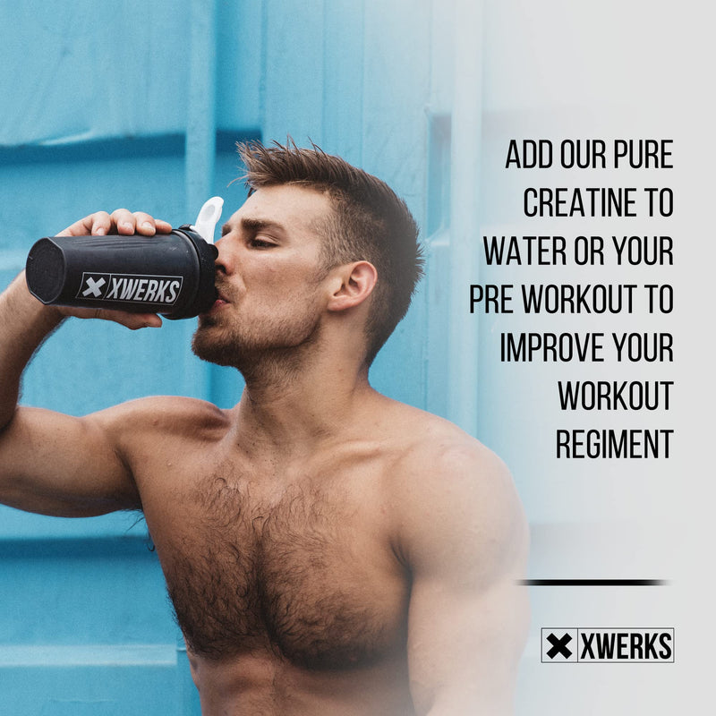 Xwerks Lift Pure Creatine Monohydrate Powder - 80 Servings - Raw 100% Natural 5000mg Formula Micronized Creatine - Highly Soluble Supplements for Power Strength Muscle Growth and Repair - Unflavored - NewNest Australia