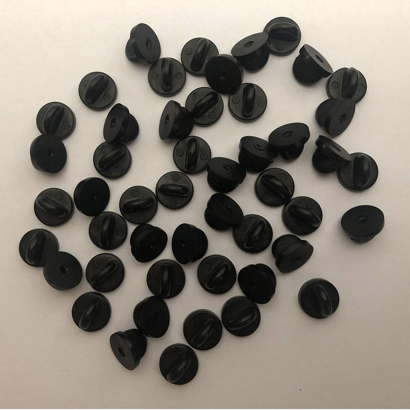 50pcs PVC Rubber Pin Backs Butterfly Clutch Backings Pin Cap Keepers Replacement for Uniform Badges Comfort Fit Tie Tack Lapel Pin Backing Holder Clasp, Black - NewNest Australia