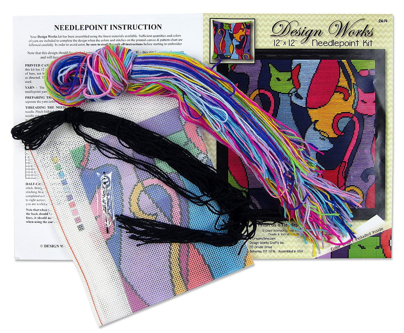 Tobin Design Works Crafts Needlepoint Kit, 12"x12" Stitched in Yarn - NewNest Australia