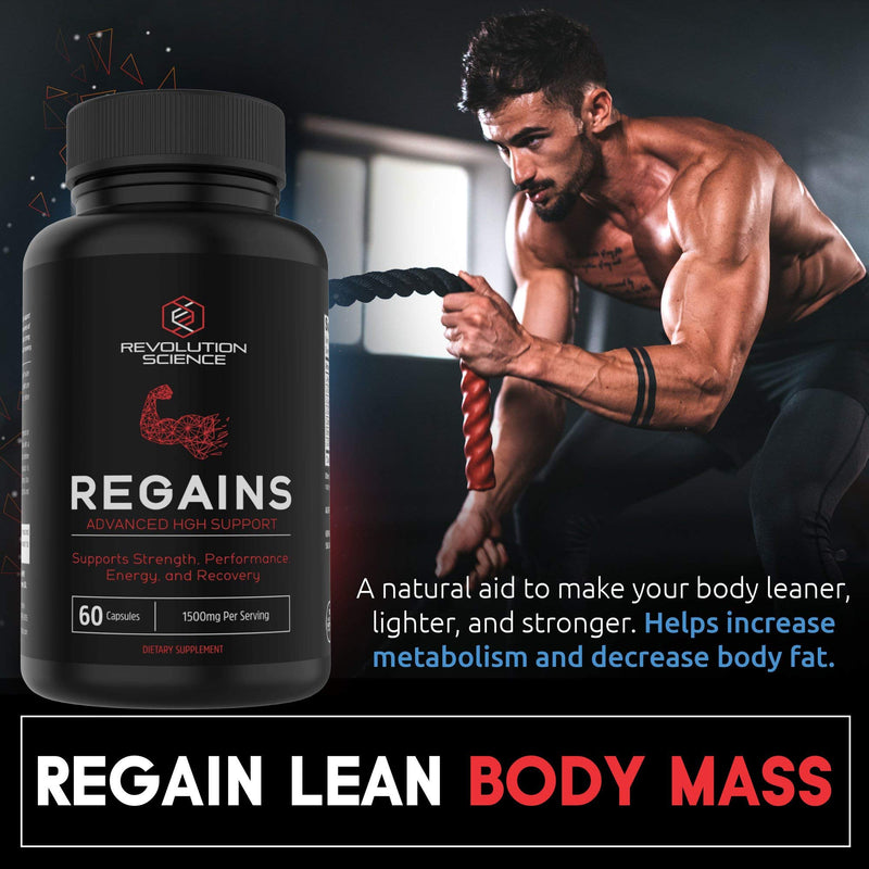 HGH Supplements for Men - Regains Naturally Stimulate Human Growth Hormone for Men - HGH for Men, Muscle Building, Muscle Growth Supplements for Men & Women, Amino Acid & Bovine Colostrum, 60 Capsules 60 Count (Pack of 1) - NewNest Australia