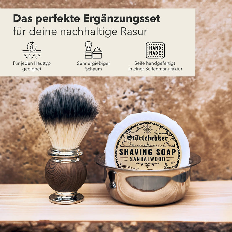 Störtebekker® Premium Shaving Soap Sandalwood 70g - Handmade soap for rich shaving foam - Perfect for shaving with a safety razor and razor - Vegan shaving soap for women and men 70 g (pack of 1) - NewNest Australia