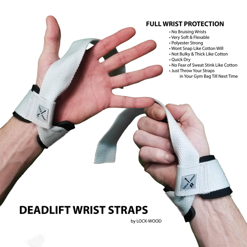 LOCK-WOOD Weightlifting Wrist Support Straps Lift Heavier & Secure Your Grip Desert Green Large (6-9in wrists) with Male Logo - NewNest Australia