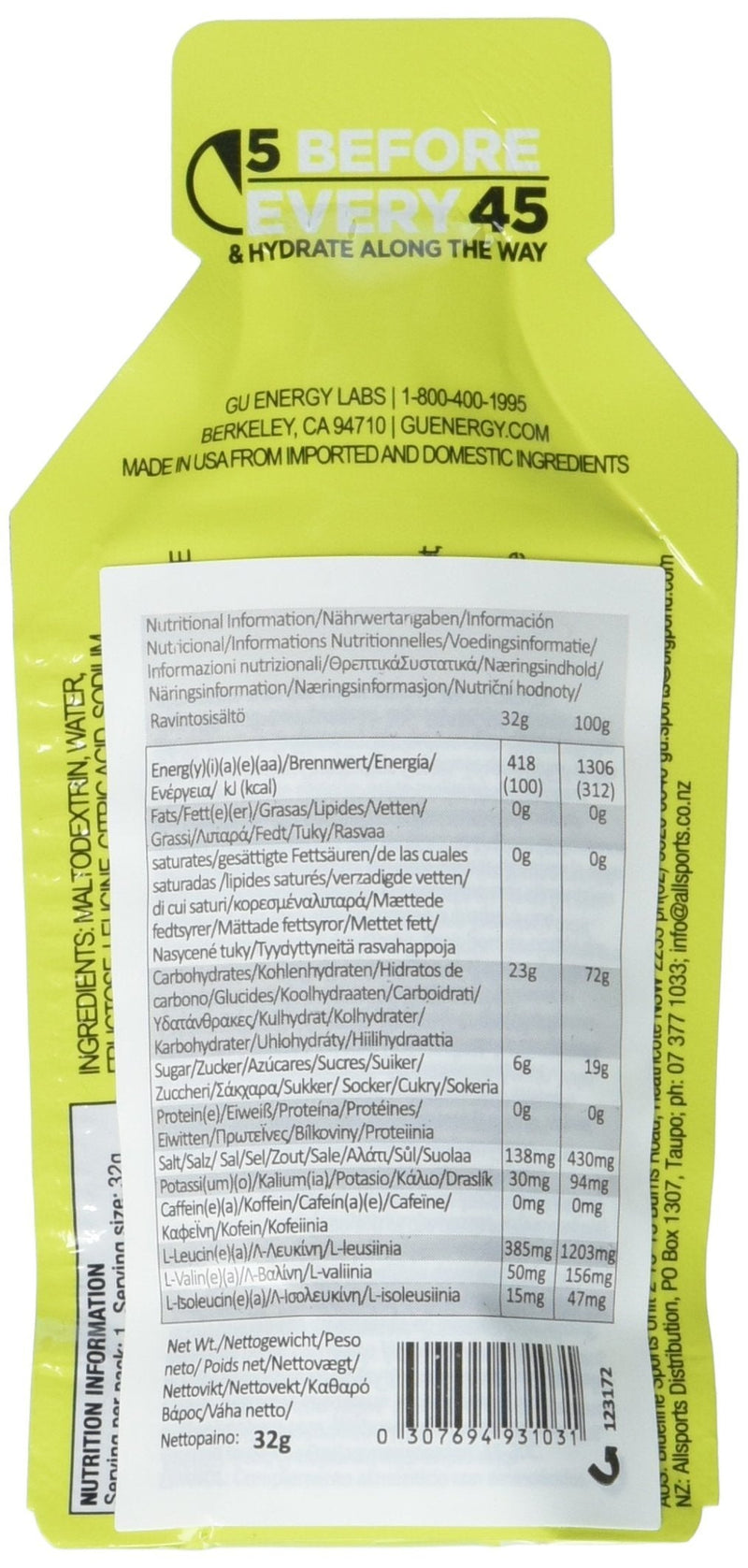 GU Energy Gel Lemon Sublime Lemon, 768 g - NewNest Australia