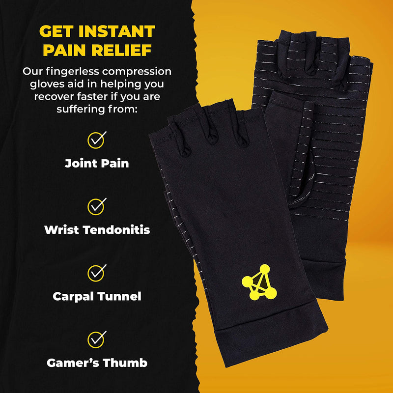 CopperJoint Fingerless Compression Gloves – Copper-Infused Designed to Support Your Hands - Rapid Recovery and Pain Relief, All Lifestyles - Pair Small - NewNest Australia
