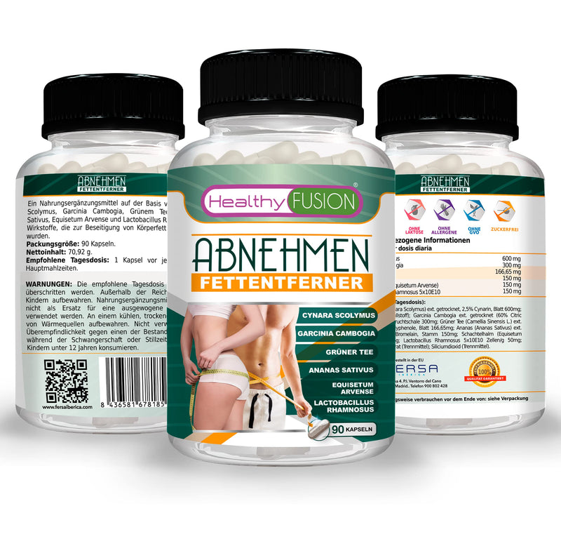 Healthy Fusion Powerful Slimming and Fat Burning Formula with Garcinia Cambogia, Green Tea, Appetite Reducer, Weight Loss Formula, 90 Capsules - NewNest Australia