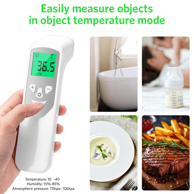 BESTEK Fever Thermometer Contactless Forehead Thermometer for Adults Baby, Digital Thermometer Fever with Accurate Measurements, Fever Alarm, LCD Display, °C or °F Switch, 32 Memory Recall, White - NewNest Australia