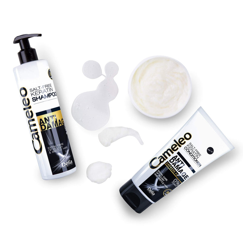 Cameleo - Keratin Conditioner - Repair Treatment with Keratin & Argan Oil for Damaged, Dry Brittle Hair - Thermo Protect - Salt & Paraben Free - 200ml - NewNest Australia