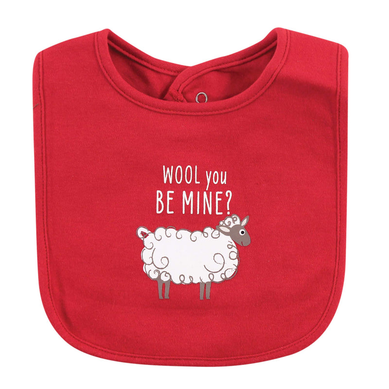 Hudson Baby Cotton Bibs Bacon My Heart One Size - NewNest Australia