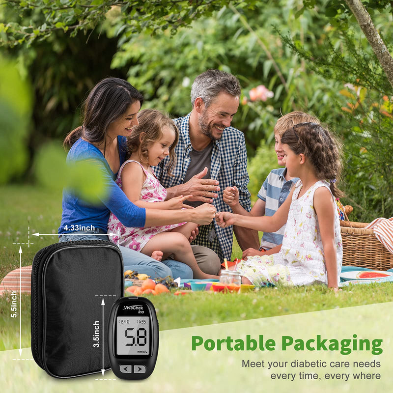 Diabetes Test Kit [2021 Upgrade] USB Data Transmission, Blood Glucose Monitor, 900 Memory, Hypo and Ketone Warning with 50 Test Strips and 50 Lancets - in mmol/L by VivaChek Ino Glucometer - NewNest Australia
