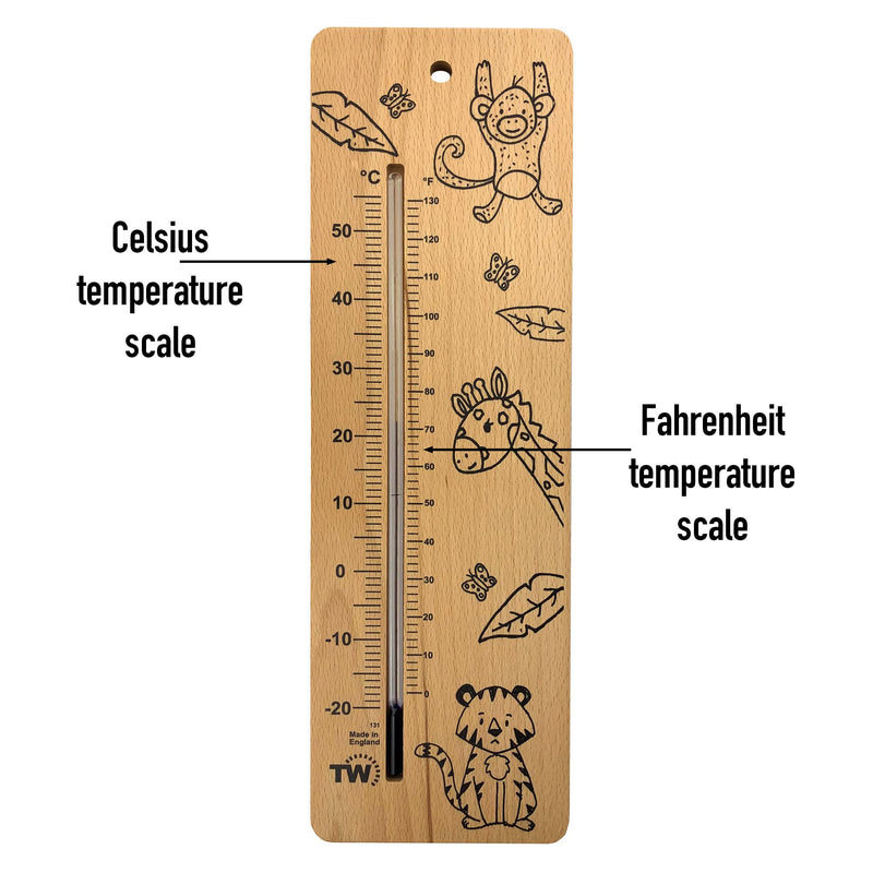 Large Wooden Baby Room Thermometer With Safari Nursery Design For Newborns - Reliable And Accurate Temperature Monitor In Nursery In House Bedroom Baby Room T - NewNest Australia