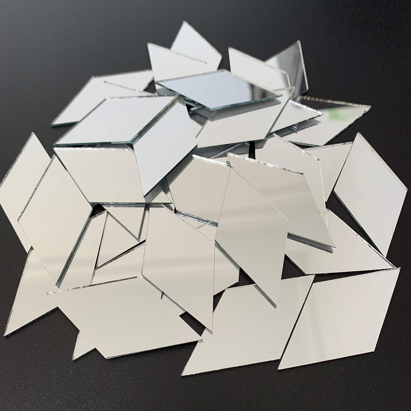 NUO RUI 60 Pcs 2" Diamond Shape Mirror Mosaic Tile for Craft Art Projects - NewNest Australia