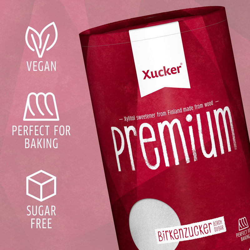 Xucker Premium made from xylitol birch sugar - reduced calorie sugar substitute I vegan & tooth-friendly granulated sugar alternative for cooking & baking sugar-free (1 kg) can 1 kg (pack of 1) single - NewNest Australia