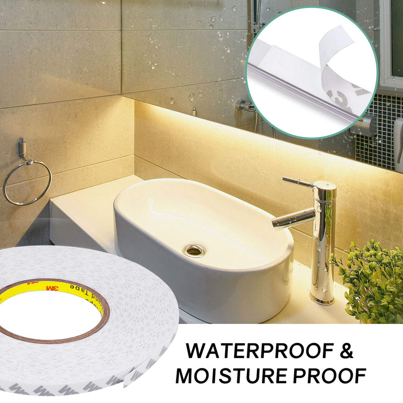 Double Sided Tape, 164FT Length, 0.39 Inch Width Thin Waterproof Mounting Tape, Easy Peel Off Two Sided Tape Foam Tape for Led Strip Lights, Car, Home, Office Decor, Made of 3M Tape - NewNest Australia
