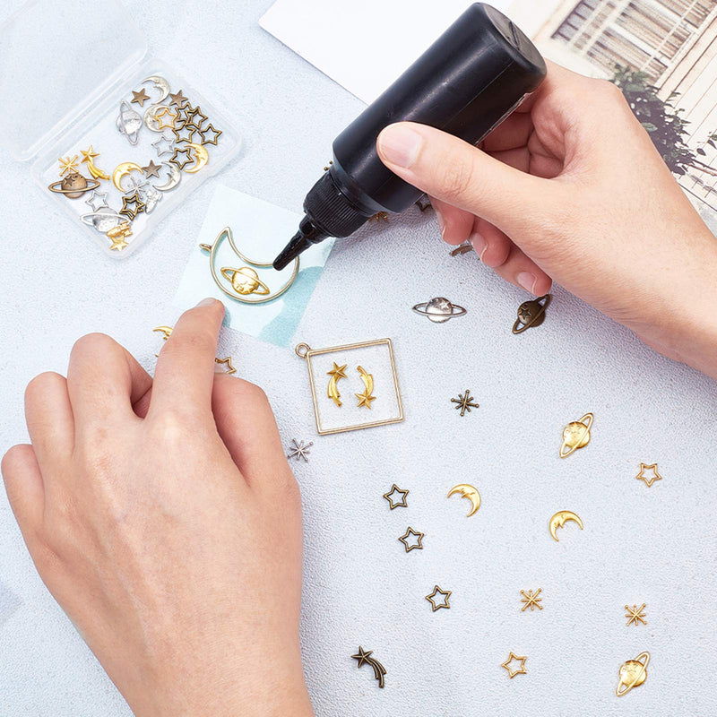 OLYCRAFT 168pcs Cosmos Themed Resin Fillers 3-Color Alloy Epoxy Resin Supplies Star Moon Spaceship Filling Accessories for Resin Craft Making - NewNest Australia