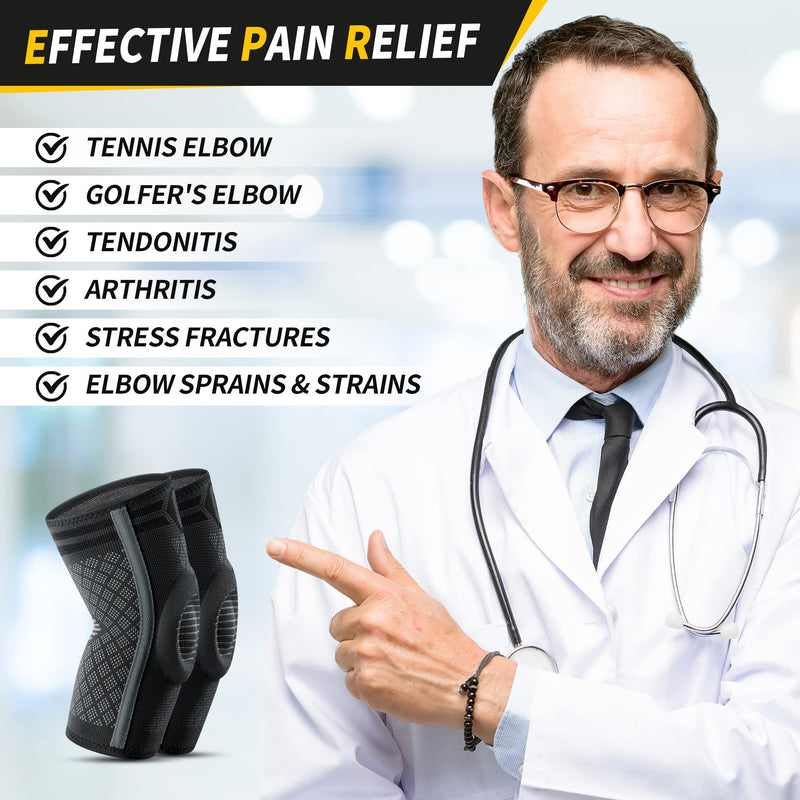 Cambivo 2 X Elbow Support For Men And Women, Tennis Elbow Bandage With Gel Pad And Side Stabilizers, Bandage Elbow For Pain Relief For Tennis Elbow, Golfer'S Elbow, Tendonitis - NewNest Australia