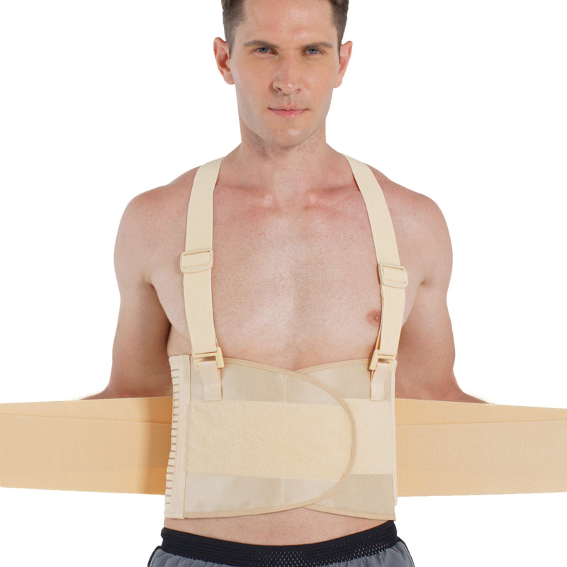 NeoTech Care Adjustable Back Brace Lumbar Support Belt with Suspenders, Black, Size L Large (Pack of 1) - NewNest Australia