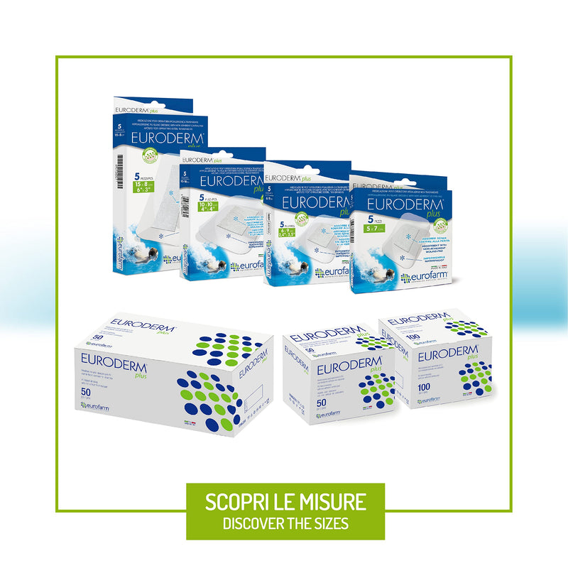 EURODERM Plus 2 x 2 3/4 Inches, Clear Polyurethane Adhesive Island Wound Dressing - Waterproof, Bacteria Proof, Sterile, Breathable, with an Absorbent, Non-Stick Central Pad – 5 Pcs 2 x 2 3/4 - 5Pcs - NewNest Australia