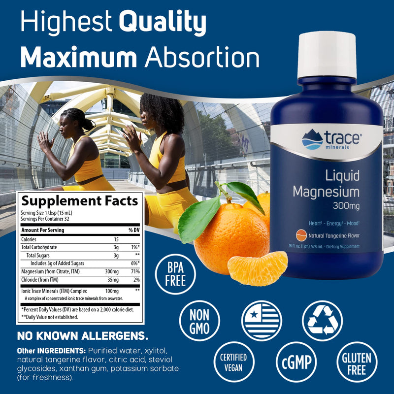 Trace Minerals Research Liquid Magnesium 300 Mg, 16 Fl oz - NewNest Australia