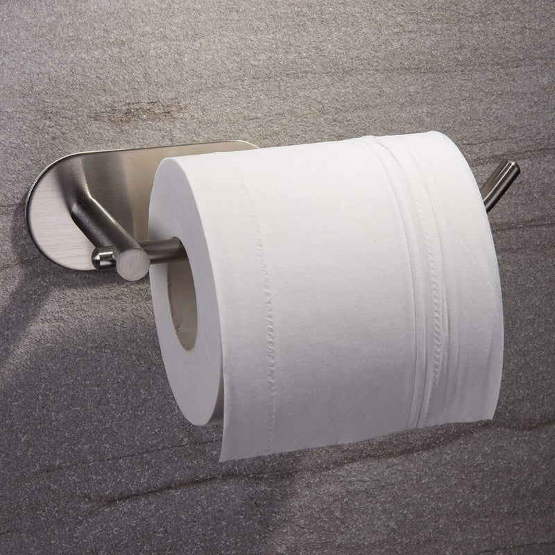 YIGII Adhesive Toilet Paper Holder - MST001 Self Adhesive Toilet Roll Holder for Bathroom Kitchen Stick on Wall Stainless Steel Brushed - NewNest Australia