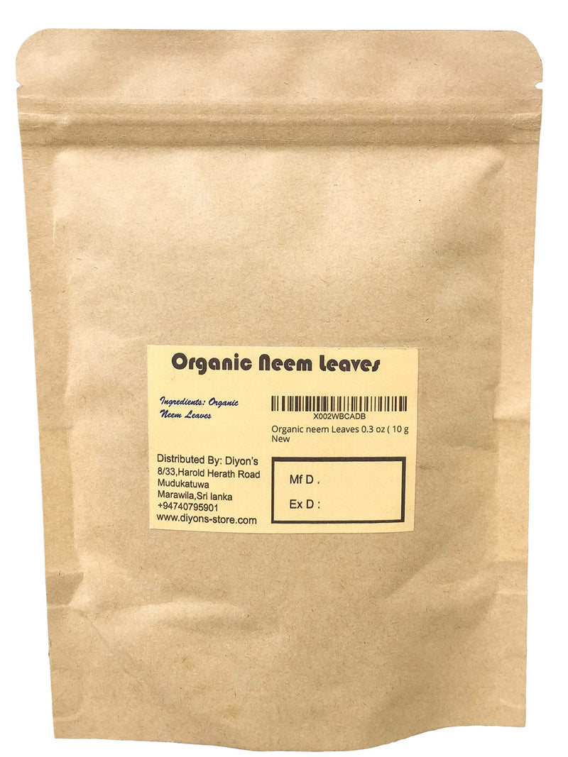 Organic whole air dried neem leaves 0.3 oz ( 10 g ) - NewNest Australia