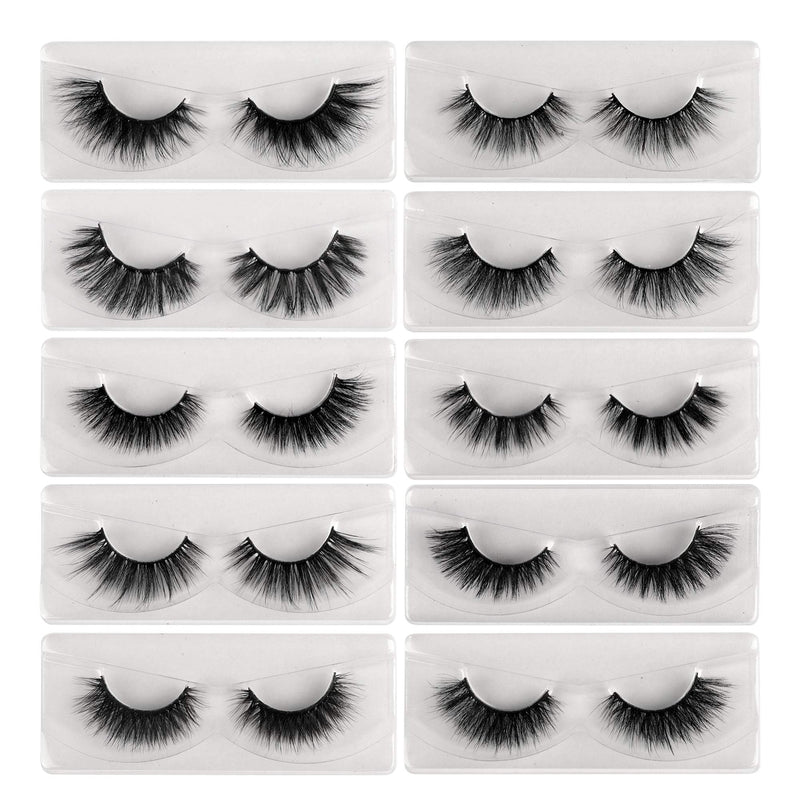 Newcally Lashes False Eyelashes Natural 3D Faux Mink Eye Lashes 10 Pairs 10 Styles Fluffy Wispy Fake Eyelashes Dramatic Handmade Reusable Lashes Pack with 10 Portable Eyelash Boxes - NewNest Australia