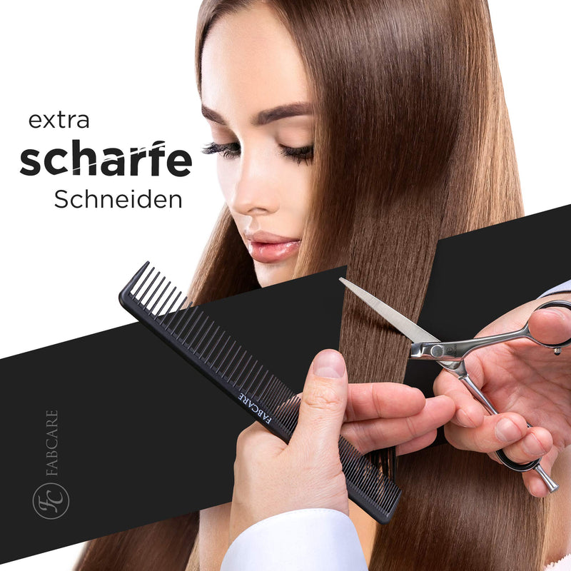 Fabcare Professional Hair Scissors With Comb And Case - Hair Cutting Scissors With Micro-Serration & Precision Screw - 5.5 Inches - Extra Sharp Hairdressing Scissors Made Of High-Strength Knife Steel - With Bonus Ebook - NewNest Australia