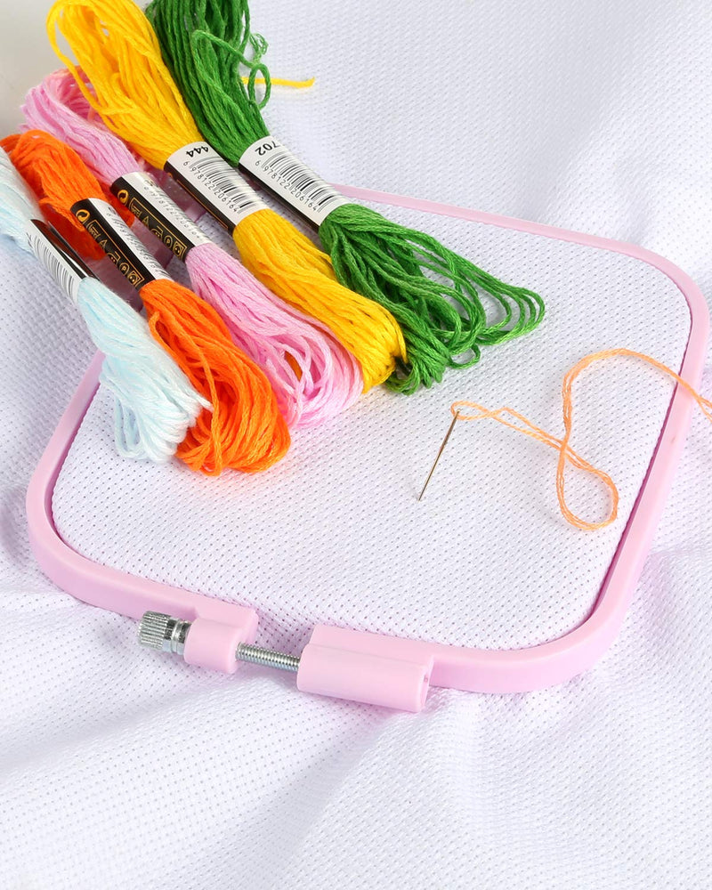 Pllieay 4 Pieces 4 Sizes Square Embroidery Hoops, Cross Stitch Hoop and ABS Plastic Embroidery Hoops for DIY Embroidery Project 3", 4.3", 6.5", 8.7" - NewNest Australia