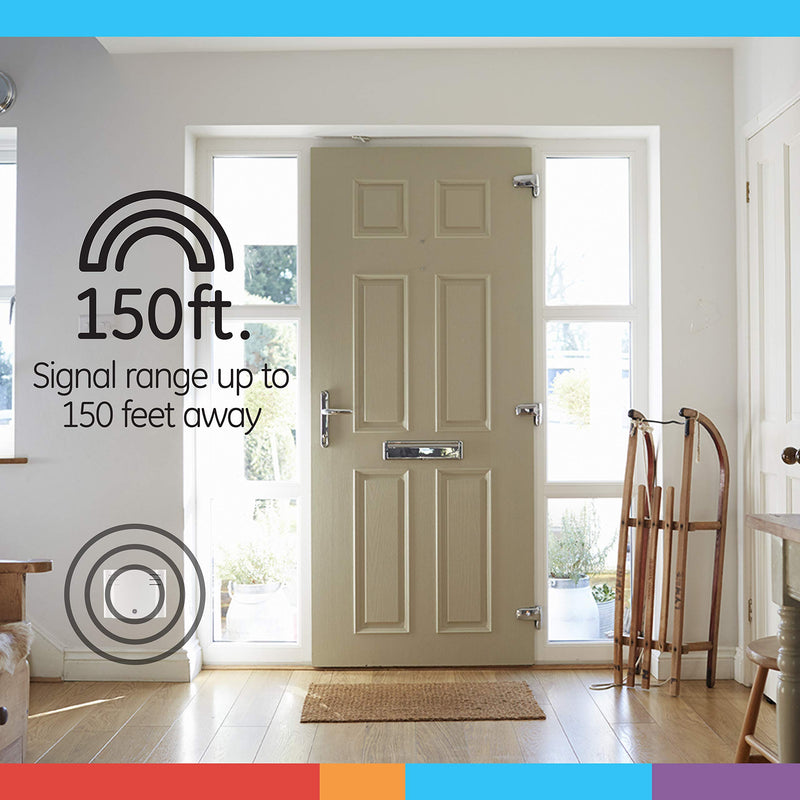 GE Wireless Doorbell Kit, Battery-Operated Receiver, 2 Push Buttons, 8 Melodies, 4 Volume Levels, 150 Ft Range, Mountable, White, 19297 White 2 Push Button - NewNest Australia