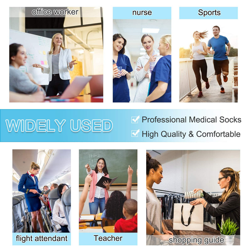 Compression Stockings Thigh High for Women Men 20-30 mmhg Graduated Compression Socks Open Toe Compression Support Hose with Non-Slide Silicone Dot Band for Swelling and Varicose Veins (Black,S) Black Small - NewNest Australia
