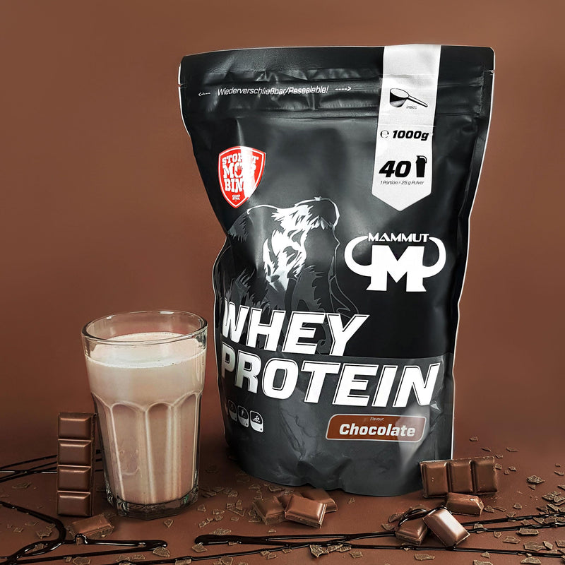 1kg Mammut Whey Protein protein shake - set including protein shaker, bar, powder bank or cup (chocolate, free Mammut shaker) chocolate - NewNest Australia