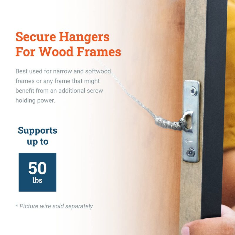 Super Steel 2-Hole Wire Hanger for Wood Frames - Supports up to 50 lbs - 25 Pack - Strong Steel Hangers for Medium Weight - NewNest Australia