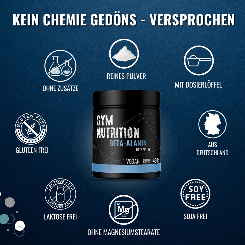 Premium Beta Alanine - High dosage - Vegan - No additives - 99% purity - Laboratory tested - Popular with athletes - Bottled in Germany - NewNest Australia
