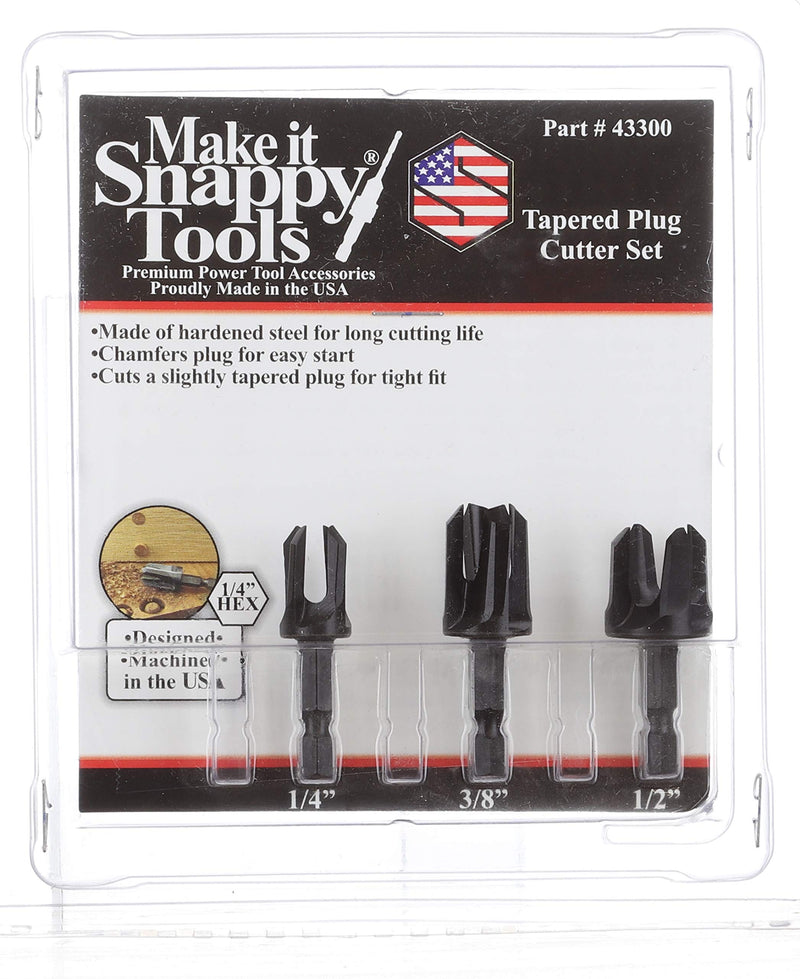 Make it Snappy Tools 3 Piece Tapered Plug Cutter Set - NewNest Australia