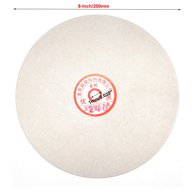 Rannb Flat Lap Wheel 240 Grit 8-inch Outer Dia Diamond Coated Sanding Polishing Disc 8-inch 240 Grit - NewNest Australia