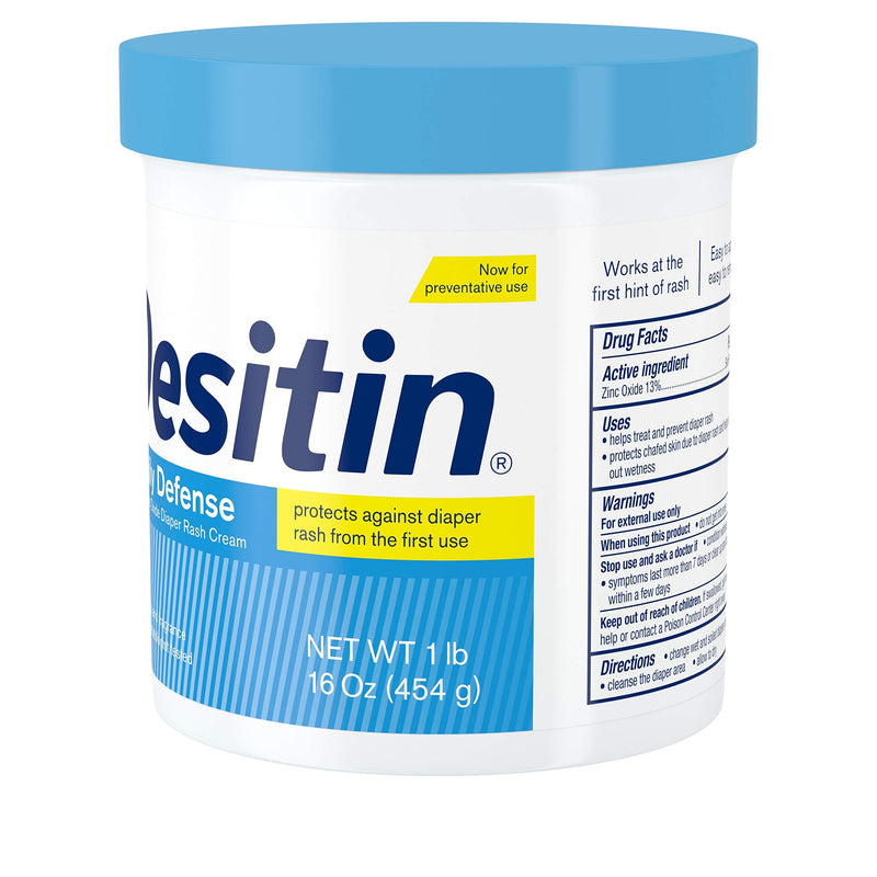 Desitin Daily Defense Baby Diaper Rash Cream with 13% Zinc Oxide, Barrier Cream to Treat, Relieve & Prevent Diaper Rash, Hypoallergenic, Dye-, Phthalate- & Paraben-Free, 16 oz 1 Pound (Pack of 1) - NewNest Australia