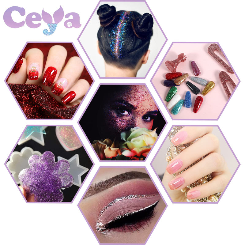 Ceya 3.5oz/ 100g Holographic Ultra Fine Glitter Powder Diamond Laser Gold Glitter 1/128” 0.008” 0.3mm for Slime Epoxy Resin Craft Tumbler Jewelry Nail Festival Makeup Scrapbook Painting Wedding Cards - NewNest Australia