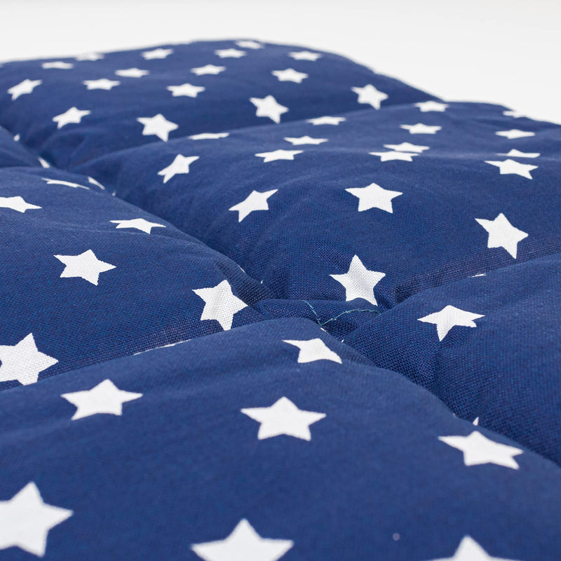 Flaxseed pillow large 40x30cm 6-chamber, star blue - heat pillow grain pillow for microwave & oven e.g. for back & stomach - linseed pillow 30x40, star blue - NewNest Australia