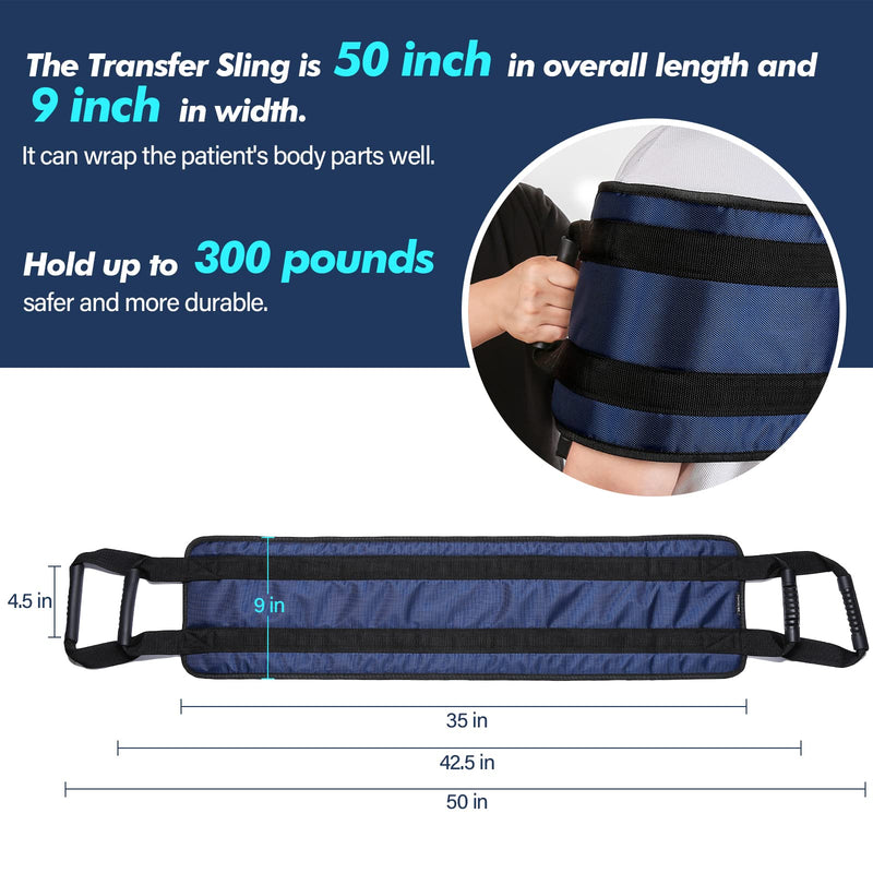 Transfer Nursing Sling for Patient,49.5'' Non-Slip Transfer Belts for Lifting Seniors,Gait Belts Transfer Belts for Seniors,Mobility Standing and Lifting Aid for Disabled, Elderly, Injured Pet - NewNest Australia