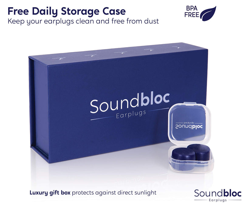 Ear Plugs for Sleeping by Soundbloc™ - 1 Year Supply (6 Pairs) - Custom Fit 27dB Noise Reduction Reusable Soft Silicone Earplugs - The Earplug for Sleep Size M/L Medium - Large - NewNest Australia