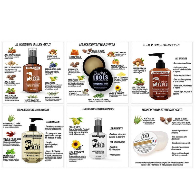 ✮ BARBER TOOLS ✮ Kit/beard care set/beard set/beard and shave | Cosmetics Made in French - NewNest Australia