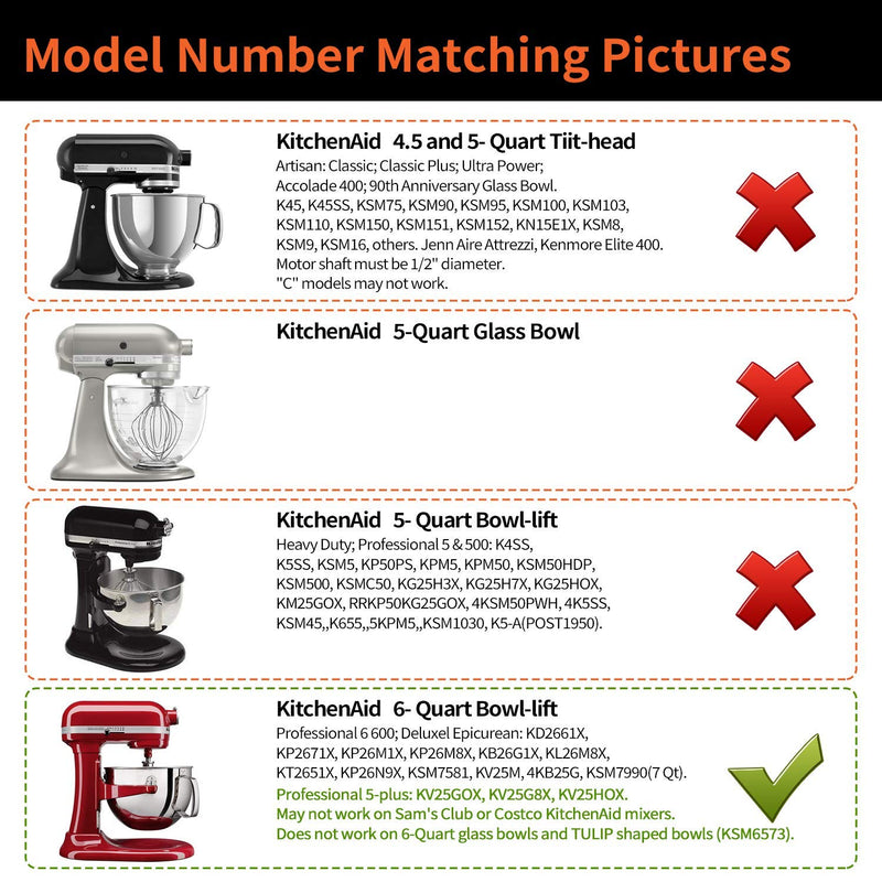 KITCHPOWER 6 Quart Flex Edge Beater for KitchenAid Bowl-Lift Stand Mixers, Kitchenaid Paddle Attachment Mixer Accessory - NewNest Australia