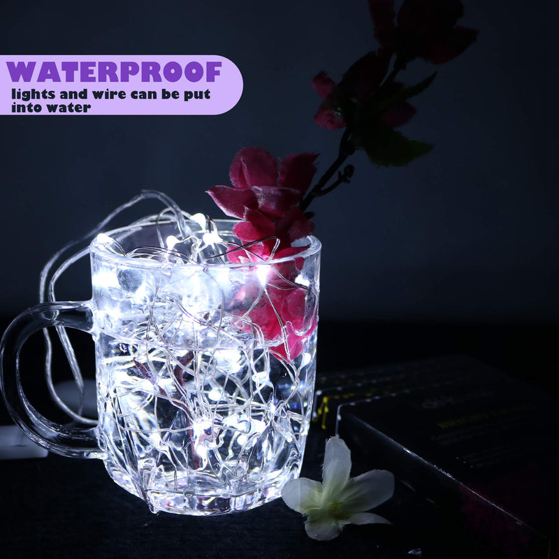 6PCS Fairy String Cool White Changing Twinkle Lights with 2pcs Remote, 6.5ft 20 LEDs Silver Wire,CR2032 Battery Powered, Indoor Decorative Bedroom,Wedding,Patio,Christmas,Outdoor Garden,Stroller - NewNest Australia