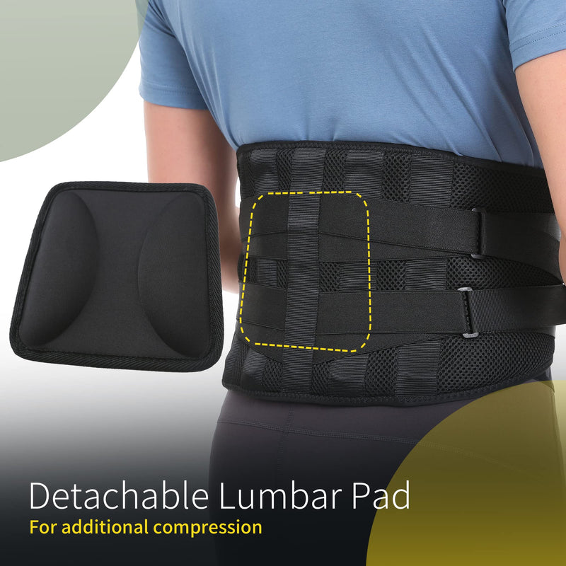 BraceUP Back Brace with lumbar Pad - Back Pain Relief for Men and Women, Lumbar Support Belt for Sciatica Pain, Heavy Lifting, Waist Support, Lower Back Brace (S/M) S/M - NewNest Australia