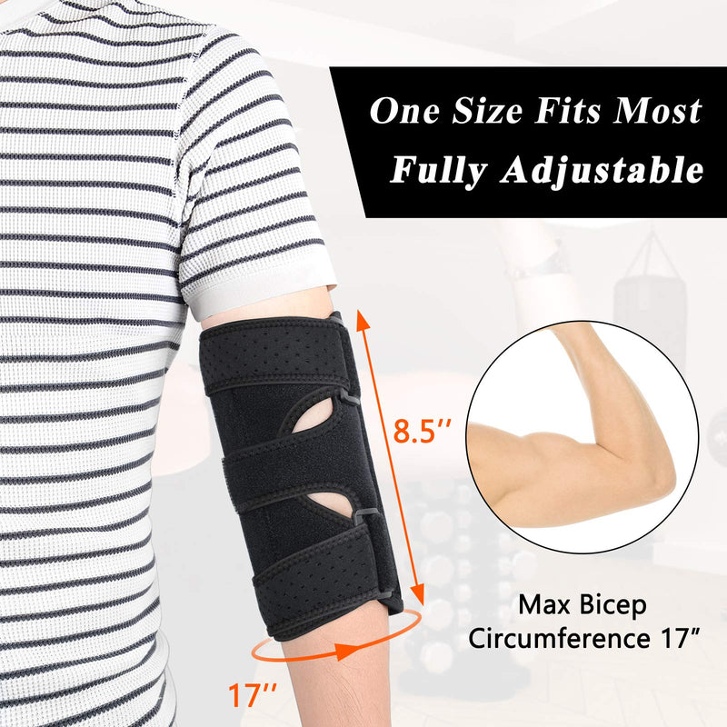 ZOUYUE Elbow Brace, Adjustable Elbow Support with Two Removable Metal Splints, Arm Stabilizer Cubital Tunnel Elbow Splint for Tennis Elbow, Weightlifting, Tendonitis, Joint Pain Relief for Men & Women - NewNest Australia