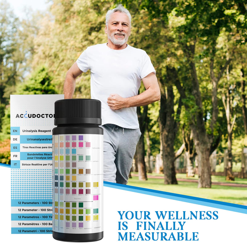 100 X Accudoctor Urine Test Strips 12 Indicators Ph Glucose Ketone Protein Diet Urine Tester Test Strips Urine Test Strips Health Test Urine Analysis Urine Analysis Strips Kit 100 Pieces - NewNest Australia