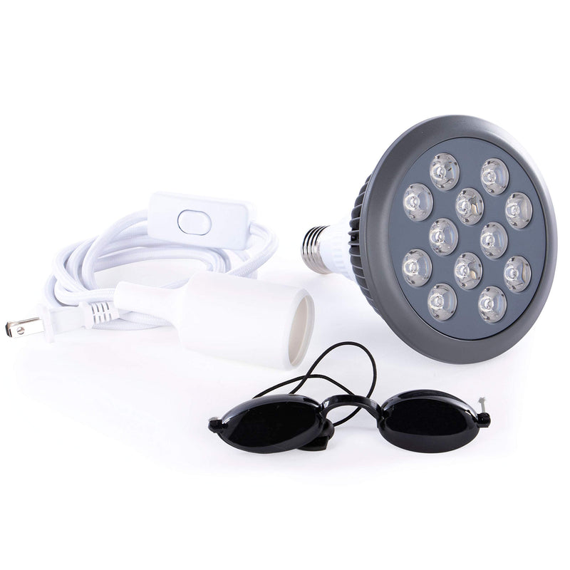Green Light Therapy Bulb by Hooga. Power Cord Included. 525 nm Wavelength. 12 LEDs. High Irradiance, Can Improve Skin Pigmentation and Fine Lines, and Anti Aging. Migraine and Pain Relief. Green - NewNest Australia