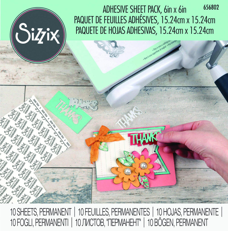 Sizzix Adhesive Sheets, 6 by 6-Inch, 10/Pack Multi Color - NewNest Australia