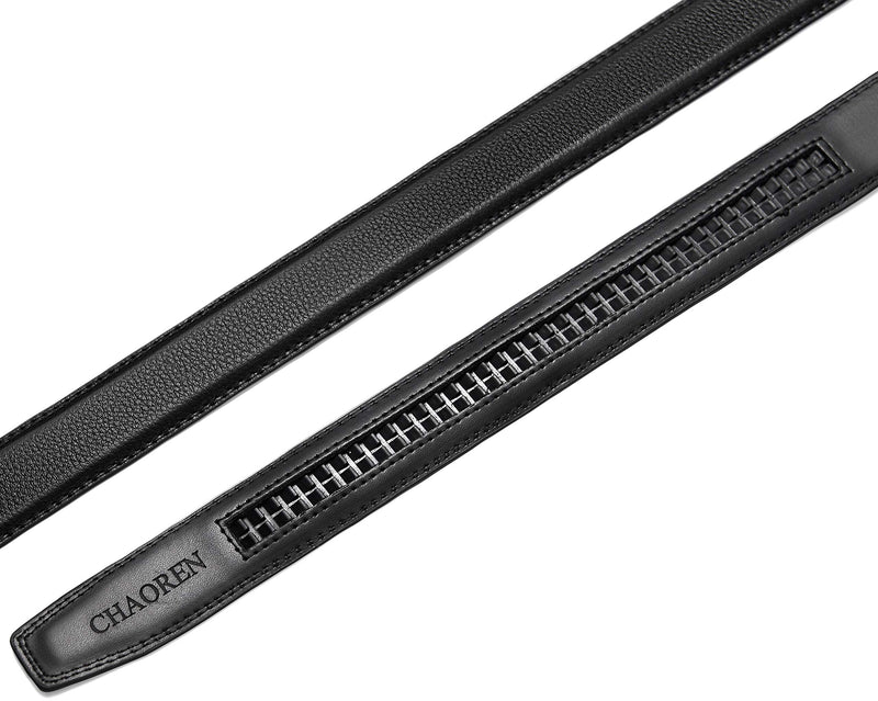 CHAOREN Ratchet Belt Replacement Strap 1 3/8”, Leather Belt Strap for 40MM Slide Click Buckle Mens Belt Black 28" to 38" Waist Adjustable - NewNest Australia